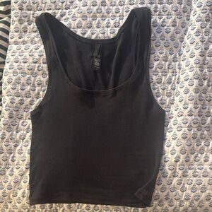 Skims Black Ribbed Tank Top